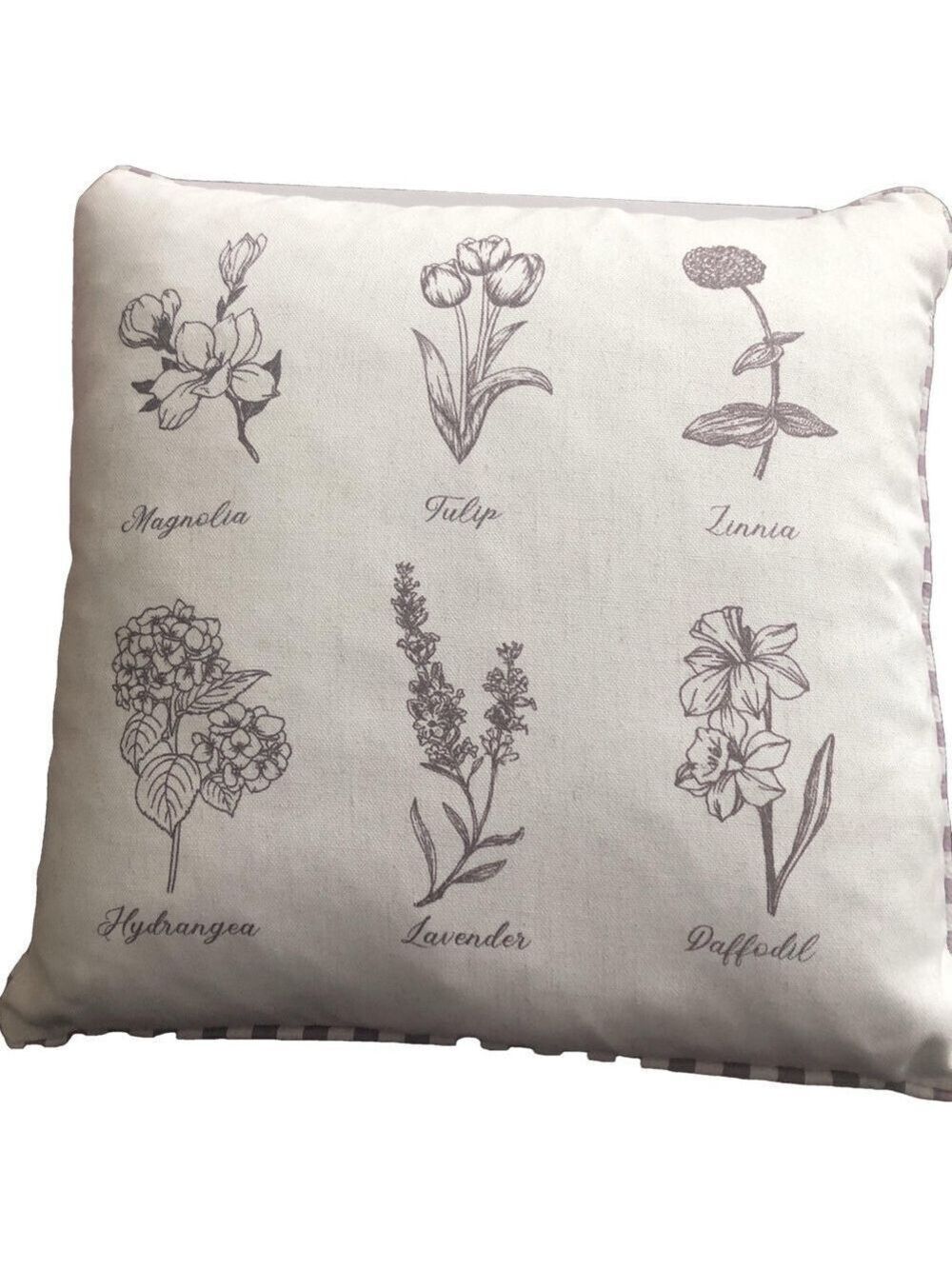 Grandinroad throw pillow. Botanical prints. Polyester linen blend 16”x 16”